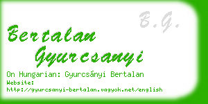 bertalan gyurcsanyi business card