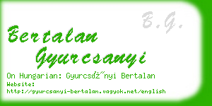 bertalan gyurcsanyi business card